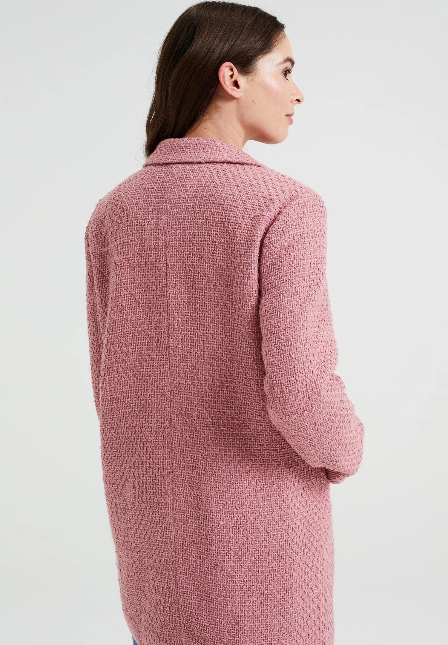 WE FASHION Met Structuur - Halflange Jas - Pink - Afbeelding 3