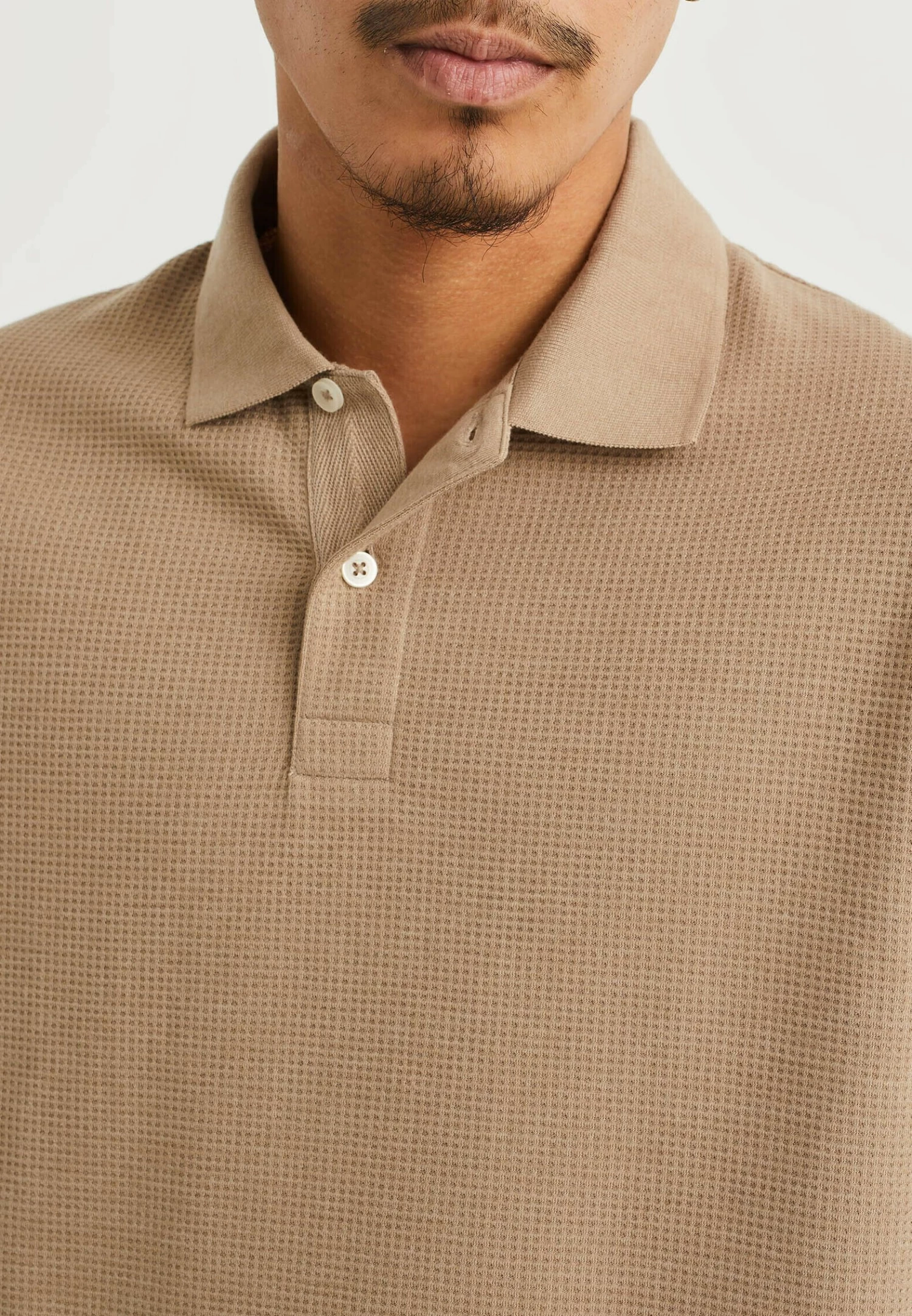 WE FASHION Met Structuur - Poloshirt - Brown - Afbeelding 4