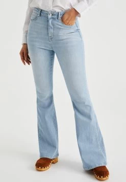 WE FASHION High Rise Super Wide Met Superstretch - Bootcut Jeans - Blue