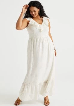 WE FASHION Curve - Maxi-Jurk - White