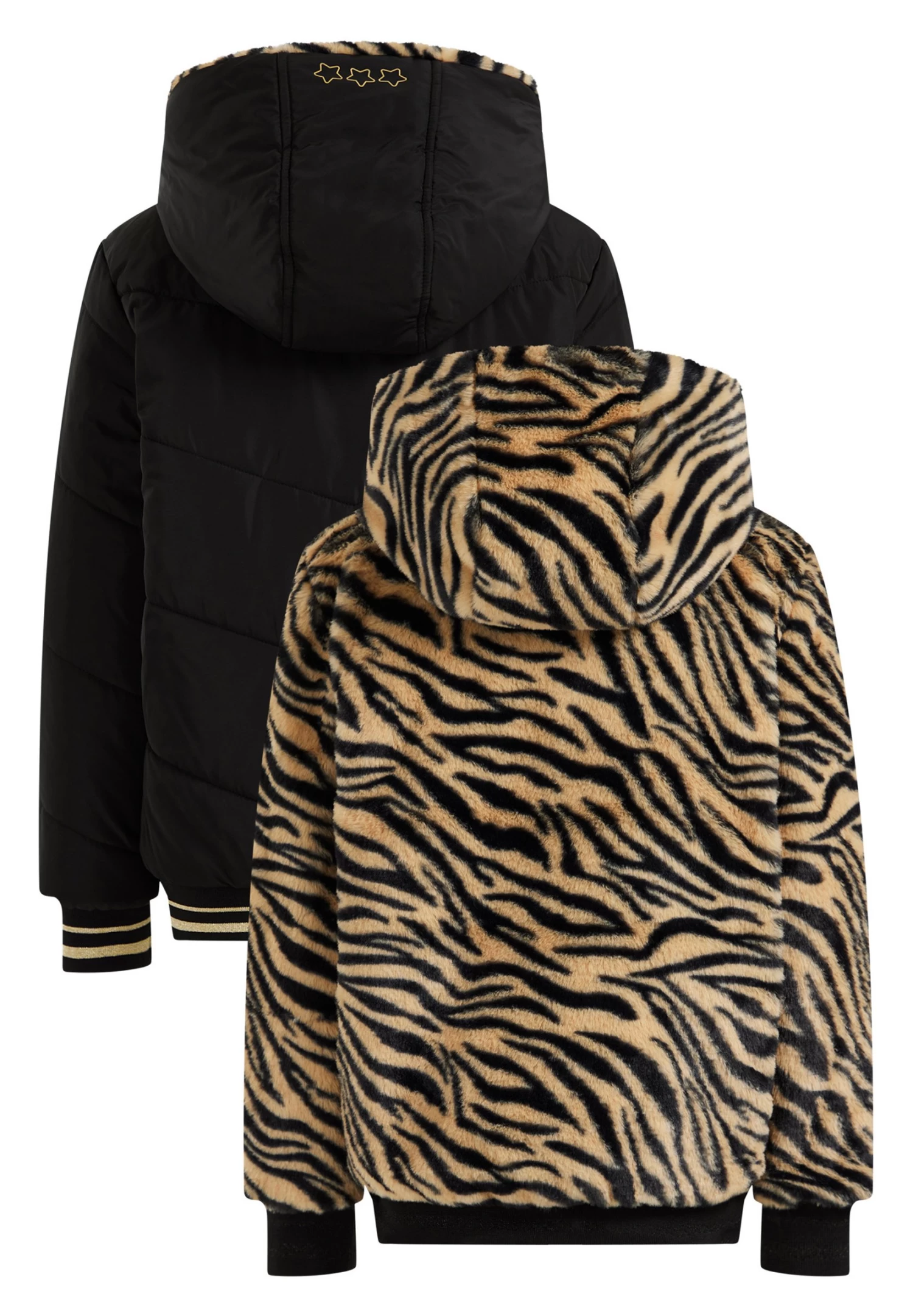 WE FASHION ReversibleMet Imitatiebont - Winterjas - Black - Afbeelding 5