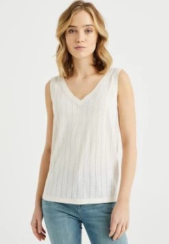 WE FASHION Met Opengewerkt Dessin - Top - White
