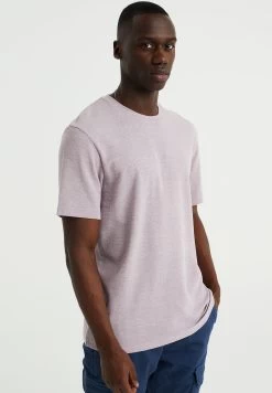 WE FASHION Met Structuur - T-Shirt Basic - Violet