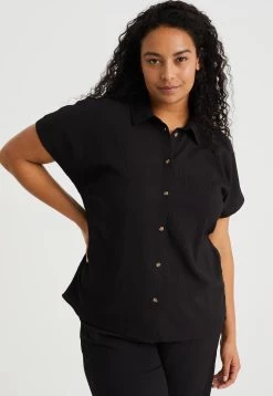 WE FASHION Curve - Overhemdblouse - Black