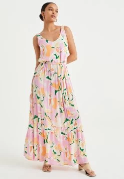 WE FASHION Met Dessin - Maxi-Jurk - Pink