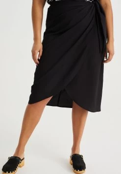 WE FASHION Curve - Wikkelrok - Black