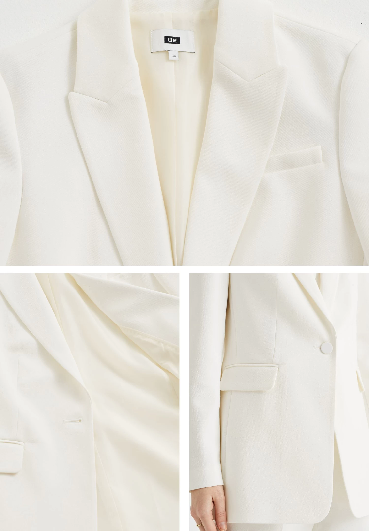 WE FASHION Getailleerde- Halflange Jas - White - Afbeelding 4