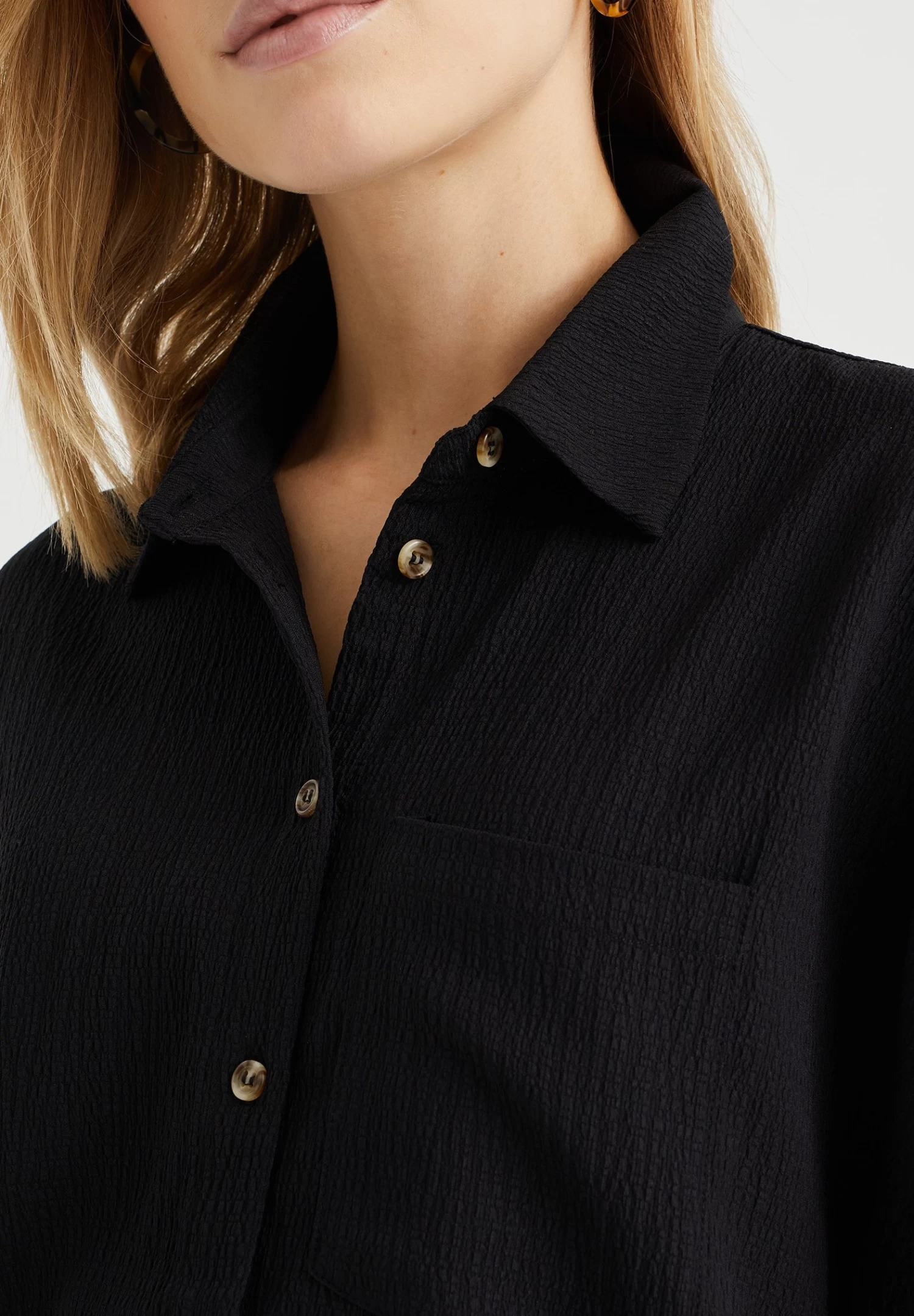 WE FASHION Met Structuur - Overhemdblouse - Black - Afbeelding 4