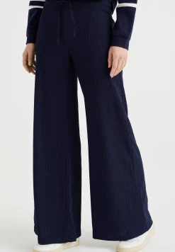 WE FASHION Wide Leg Met Structuur - Broek - Blue