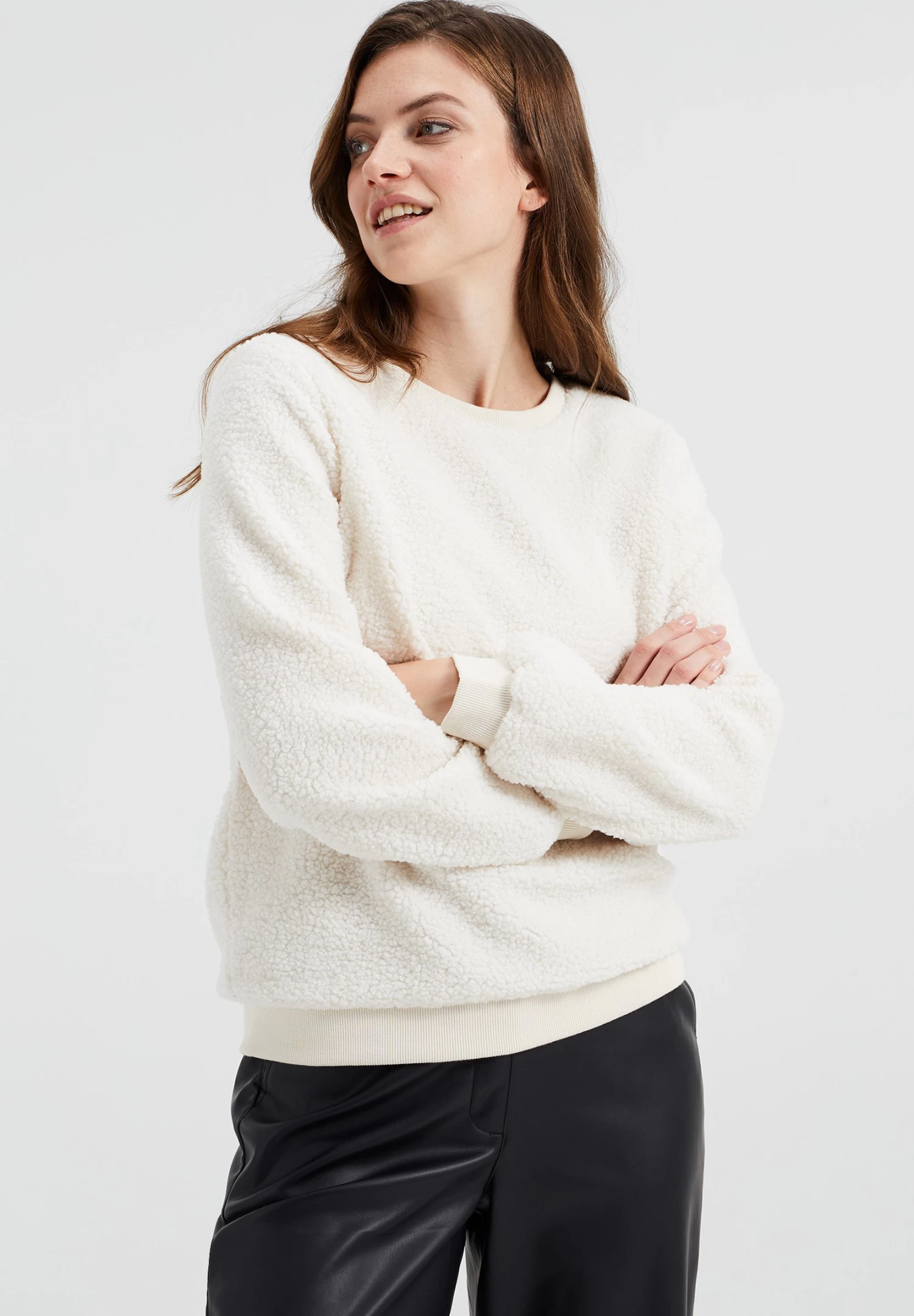 WE FASHION Teddy- Fleece Trui - White