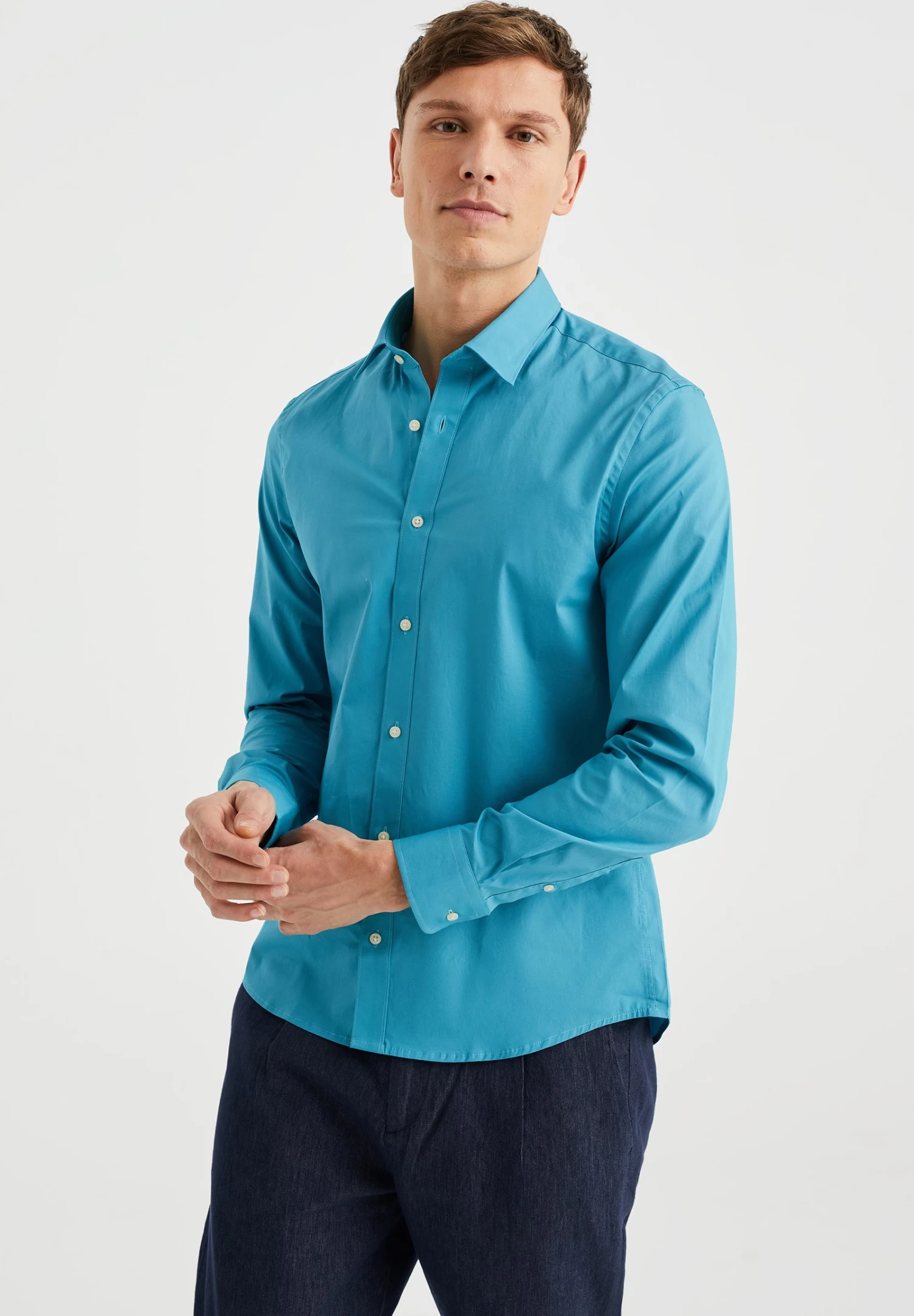 WE FASHION Met Stretch - Zakelijk Overhemd - Blue