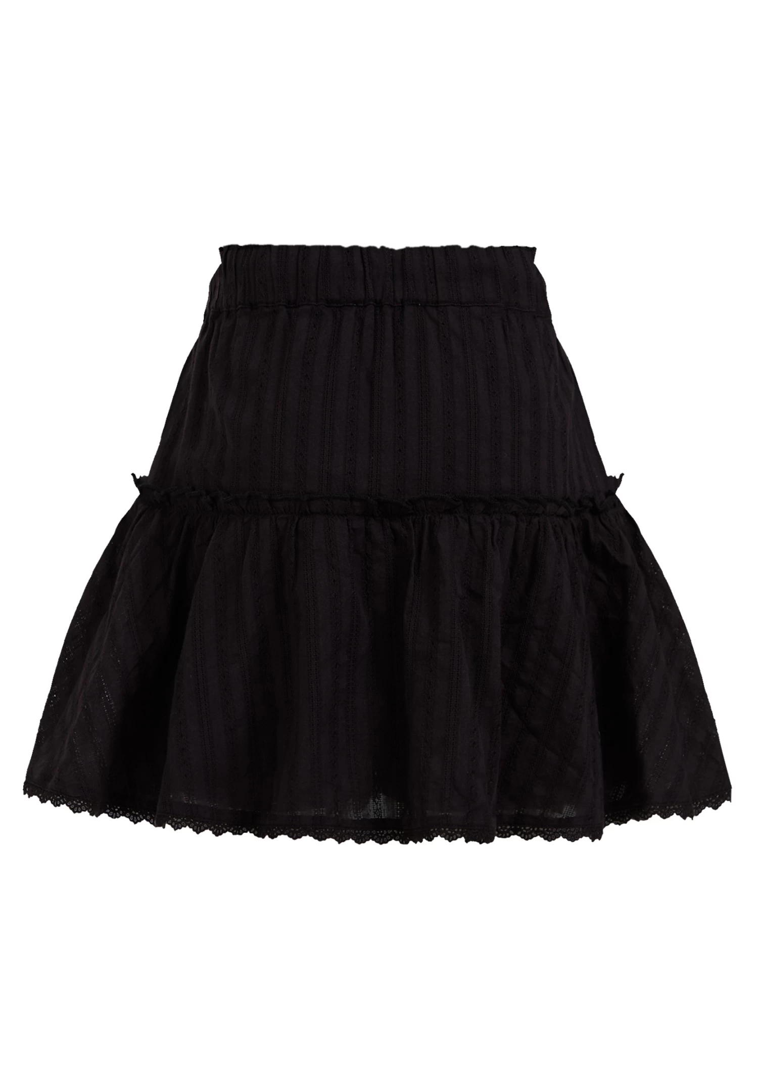 WE FASHION Broekrokje Met Structuur - A-Lijn Rok - Black - Afbeelding 5