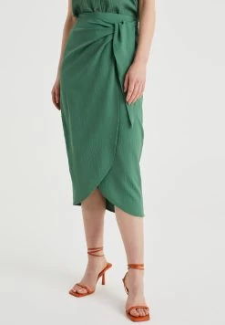 WE FASHION Met Structuur - Wikkelrok - Green