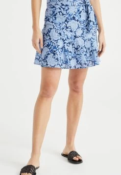 WE FASHION Met Dessin - A-Lijn Rok - Blue