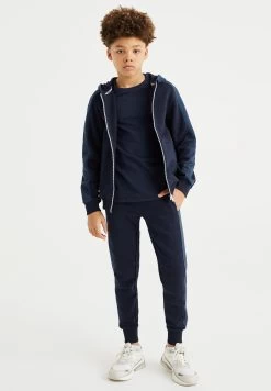 WE FASHION Met Tapedetail - Sweater Met Rits - Blue