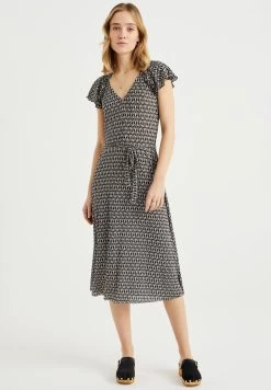 WE FASHION Met Dessin - Jurk - Black