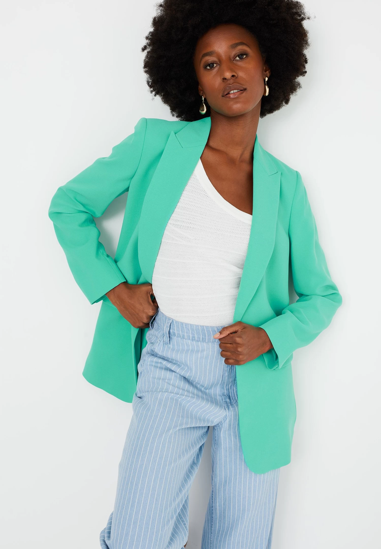 WE FASHION Getailleerde - Halflange Jas - Green - Afbeelding 4