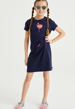 WE FASHION Met Embroidery - Jerseyjurk - Blue