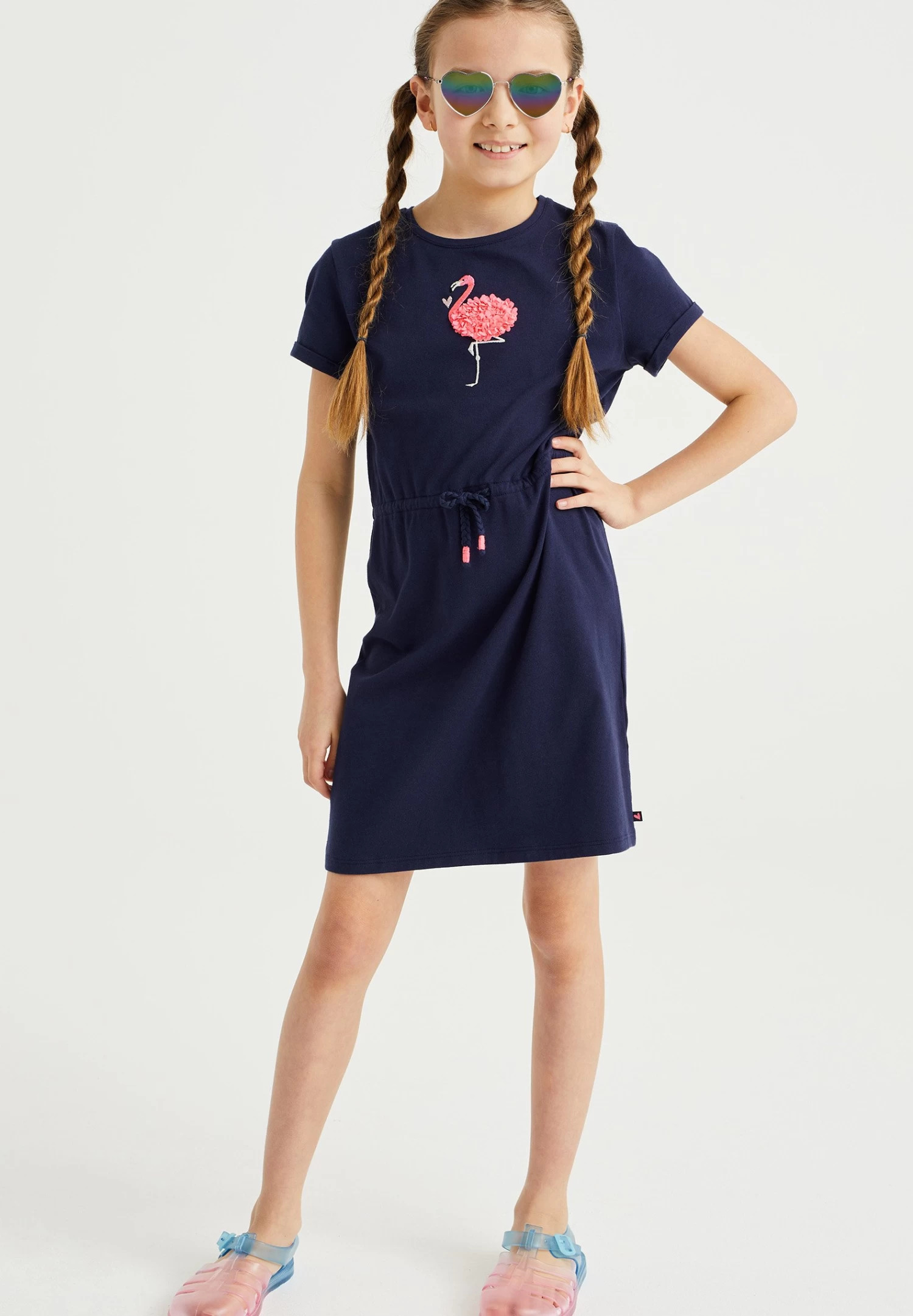 WE FASHION Met Embroidery - Jerseyjurk - Blue
