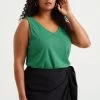 WE FASHION Singlet Met Dessin - Curve - Top - Green