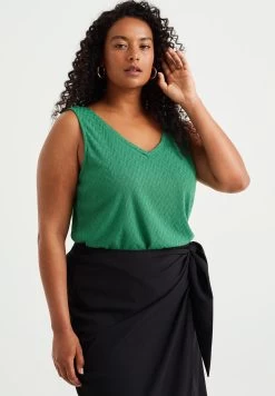 WE FASHION Singlet Met Dessin - Curve - Top - Green