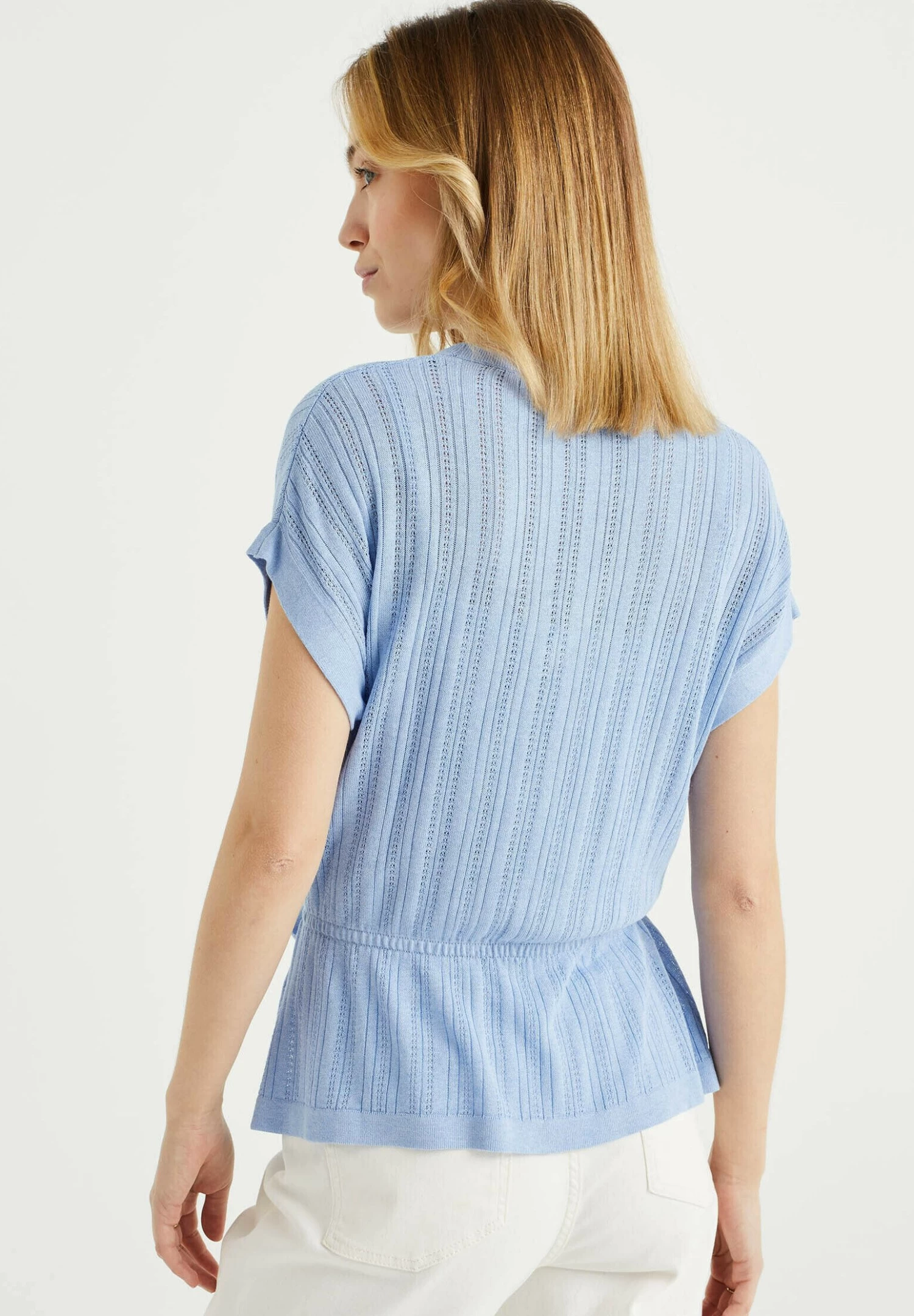 WE FASHION Met Opengewerkt Dessin - T-Shirt Print - Blue - Afbeelding 3