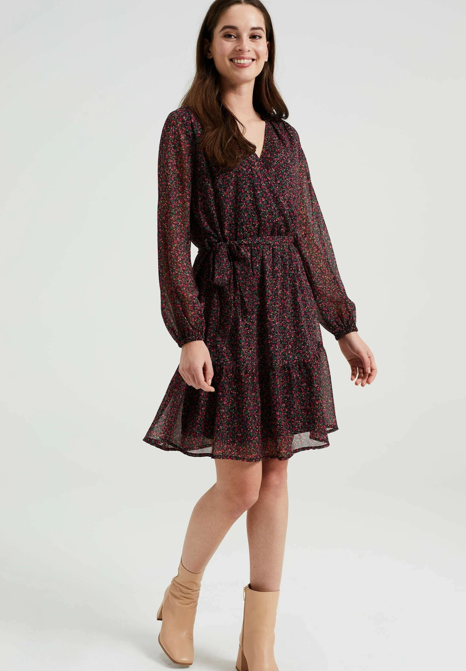 WE FASHION Met Dessin - Jurk - Green