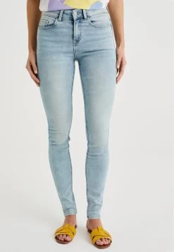 WE FASHION Mid Rise Super Met Comfort-Stretch - Jeans Skinny Fit - Blue