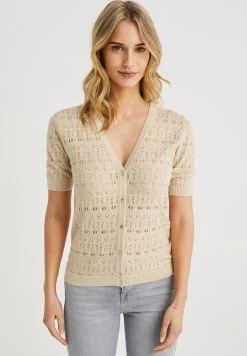 WE FASHION Met Opengewerkt Dessin - Blouse - Beige