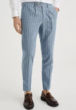 WE FASHION Slim Fit Pantalon Met Dessin - Chino - Blue