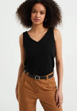 WE FASHION Singlet Met Dessin - Top - Black