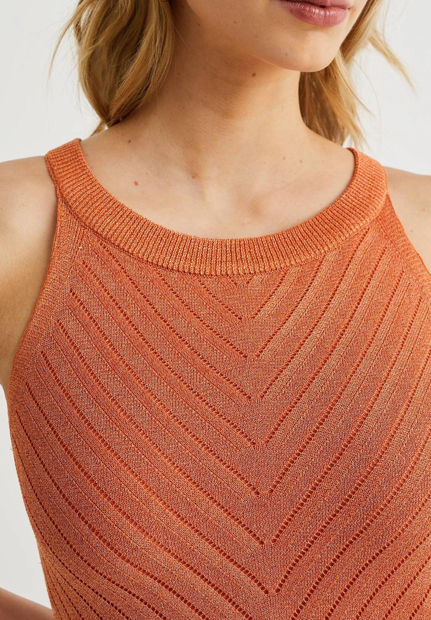 WE FASHION Met Glittergaren - Etui-Jurk - Orange - Afbeelding 3